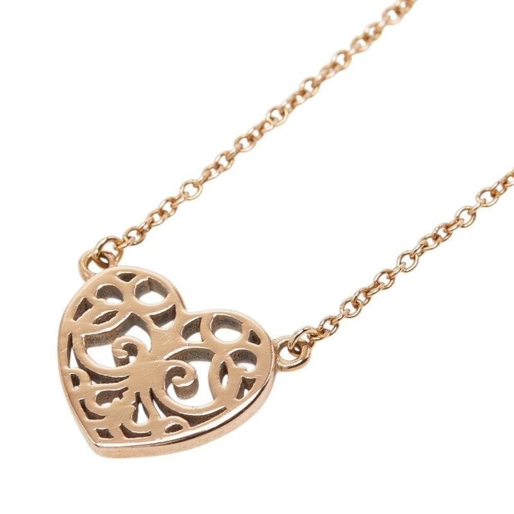 Tiffany & Co. Enchant Heart Necklace Rubedo Metal Gold